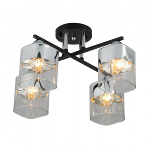 Люстра стельова Sirius 07275/4 Matte Black+CR на 4 плафони