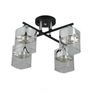 Люстра стельова Sirius 07275/4 Matte Black+CR на 4 плафони