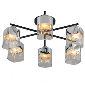 Люстра стельова Sirius 07275/6 Matte Black+CR на 6 плафонiв