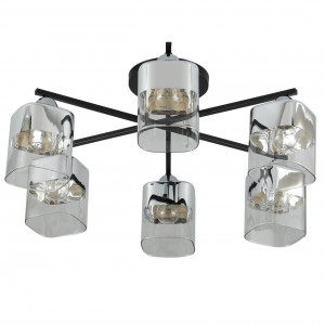 Люстра стельова Sirius 07275/6 Matte Black+CR на 6 плафонiв