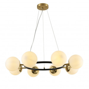 Люстра підвісна молекула 74542/8 CP+Matte Black на 8 плафонів