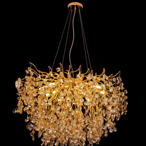 Люстра кришталева підвісна Sirius WM-7015 золота