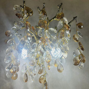 Бра кришталеве Sirius Ш W33013-2 S GD кришталеві грона