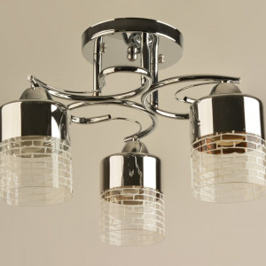 Люстра стельова Sirius Л 8011/3A CR на 3 плафони хромова