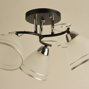 Люстра стельова Sirius Л 8023/3 BK+CR на 3 плафони