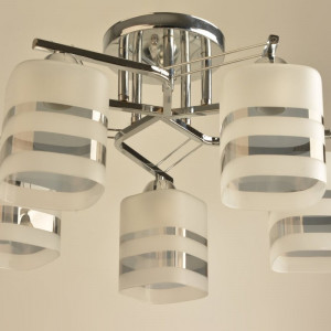 Люстра стельова у вітальню Sirius Л 8159/5A CR на 5 плафонів