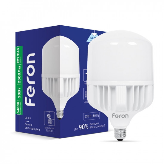 Світлодіодна лампа Feron LB-65 30Вт E27-E40 6400K Зображення №1 Світлодіодна лампа Feron LB-65 30Вт E27-E40 6400K фото № 1