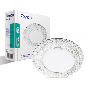 Вбудований світильник Feron 7315 з LED підсвічуванням прозорий Вбудований світильник Feron 7315 з LED підсвічуванням прозорий