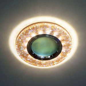 Вбудований світильник Feron 8585-2 з LED підсвічуванням срібло