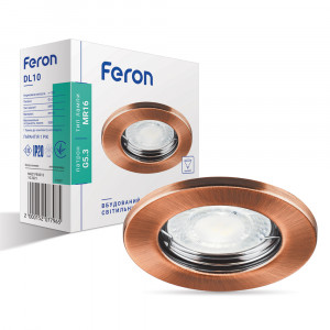Вбудований світильник Feron DL10 антична мідь Вбудований світильник Feron DL10 антична мідь