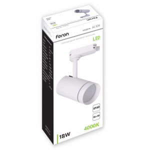 Трековий світильник Feron AL106 18W 4000К IP40 білий