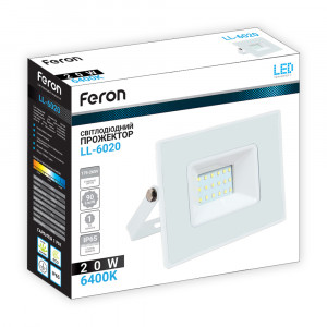 Світлодіодний прожектор Feron LL-6020 20Вт 6400K IP65 білий