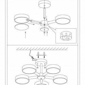 Світлодіодна люстра з пультом Ardero AL6195ARD SCANDY 65Вт 3000-6500К IP20