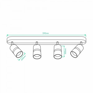 Накладний поворотний світильник Ardero ML312-4 BAMBOO GU10 IP20 чорний+хром