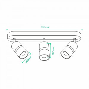 Накладний поворотний світильник Ardero ML312-3 BAMBOO GU10 IP20 білий+золото