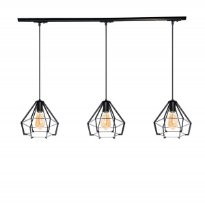 Трековий світильник на три плафони підвісний Track-3 ArtS3 TP200-1000-3 Black Трековий світильник на три плафони підвісний Track-3 ArtS3 TP200-1000-3 Black