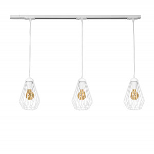 Трековий світильник на три плафони підвісний Track-3 Dribble TP160-1000-3 White