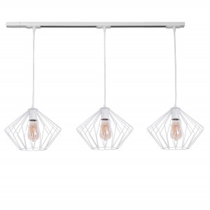 Трековий світильник на три плафони підвісний Track-3 Rhomb-S TP300-1000-3 White Трековий світильник на три плафони підвісний Track-3 Rhomb-S TP300-1000-3 White