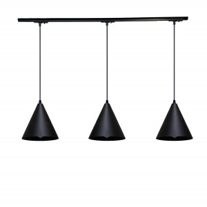 Трековий світильник на три плафони підвісний Track-3 Mont TP180-1000-3 Black Трековий світильник на три плафони підвісний Track-3 Mont TP180-1000-3 Black