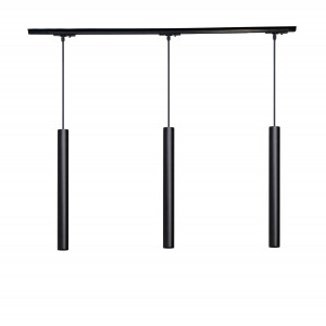 Трековий світильник на три плафони підвісний Track-3 Chime TP40-450-1000-3 Black Трековий світильник на три плафони підвісний Track-3 Chime TP40-450-1000-3 Black