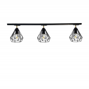 Трековий світильник на три плафони стельовий Track-3 Bevel TL165-1000-3 Black Трековий світильник на три плафони стельовий Track-3 Bevel TL165-1000-3 Black