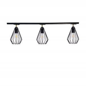 Трековий світильник на три плафони стельовий Track-3 Dribble TL160-1000-3 Black