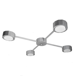 Люстра (світильник стельовий) Quant GX53 C4-350 MoireSilver
