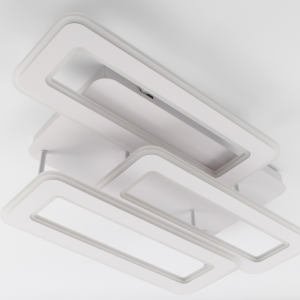 Керована світлодіодна люстра Esllse з пультом і додатком для телефону TRIPLEX DOUBLE 110Вт 650x370x140мм Біла