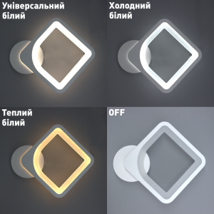 Настінний світлодіодний світильник бра Esllse TETRA 24W S Білий