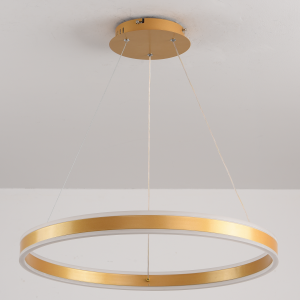 Світлодіодна люстра Esllse підвісна з пультом та додатком для телефону STELLA 96Вт 600x1200мм Золота