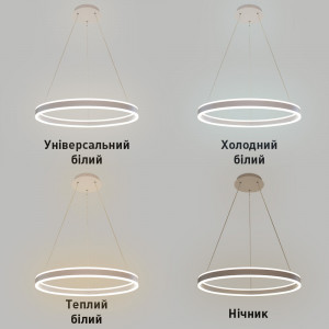 Світлодіодна люстра Esllse підвісна з пультом та додатком для телефону STELLA 96Вт SMART 600x1200мм Біла