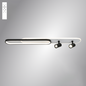 Світильник світлодіодний Esllse з пультом EDINBURGH 70+4W 2LR APP 1000x160мм Чорно-білий