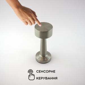 Настільна сенсорна світлодіодна лампа Esllse DOWN LIGHT з акумулятором 2Вт Срібляста
