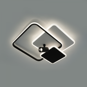 Люстра світлодіодна ESLLSE з пультом ECLIPSE 95W 515×480×130мм Чорно-біла