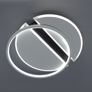 Люстра світлодіодна ESLLSE з пультом SAVIO 85W 2R 495×420×60мм Чорно-біла