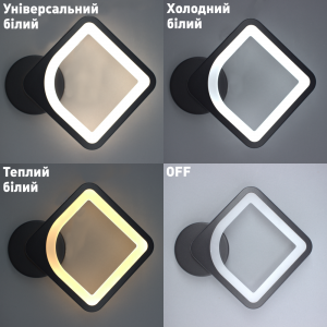 Настінний світлодіодний світильник бра Esllse TETRA 24W S Чорний