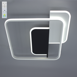 Люстра світлодіодна ESLLSE з пультом CODE 70W 3S 500×490×55мм Чорно-біла