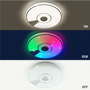 Керована МУЗИЧНА світлодіодна люстра ESLLSE SONG R RGB 80Вт 480x75мм Біла Керована МУЗИЧНА світлодіодна люстра ESLLSE SONG R RGB 80Вт 480x75мм Біла