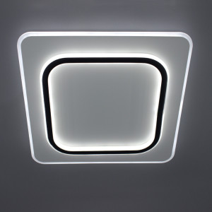 Керована світлодіодна люстра ESLLSE VEGA DUAL 80W 2S 450х450x52мм Чорно-Біла