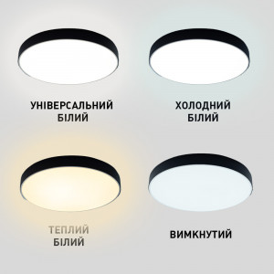 Люстра стельова на кухню та передпокій ESLLSE ONIX R 75 Вт 500x50 мм Чорна