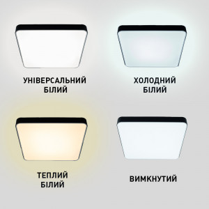 Люстра стельова на кухню та передпокій ESLLSE ONIX S 90 Вт 500x500x50 мм Чорна