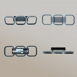 Смарт люстра керована світлодіодна CUBES 40 Вт 520x170x85 мм Чорна з пультом ДУ для кухні, спальні