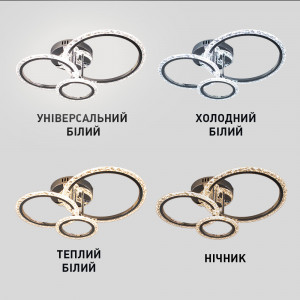 Люстра стельова світлодіодна на кухню та у вітальню TRIO 70 Вт 510x380x107мм Хром