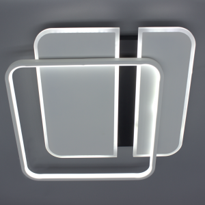 Люстра світлодіодна ESLLSE з пультом SAVIO 100W 2S 500×500×60мм Чорно-біла