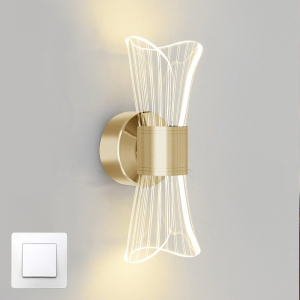 Настінний світлодіодний світильник бра Esllse DIO 12Вт 230х80х95мм Золотий