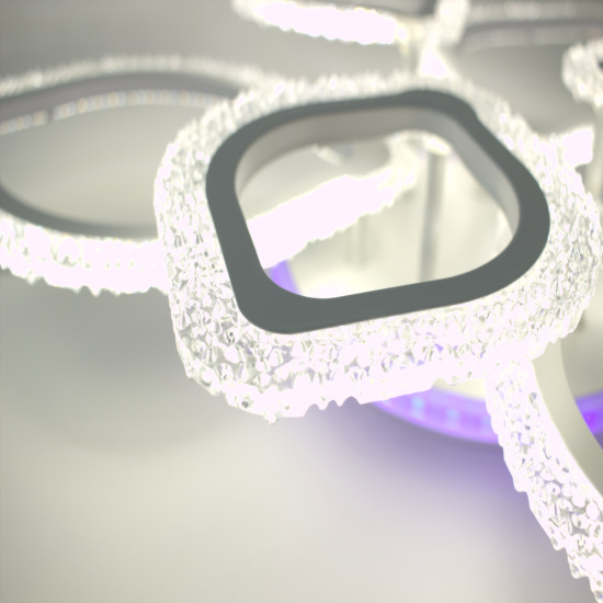 Керована світлодіодна СМАРТ люстра AZALIA ICE RGB 100W 7R 680x110мм Білий Лід  фото № 2