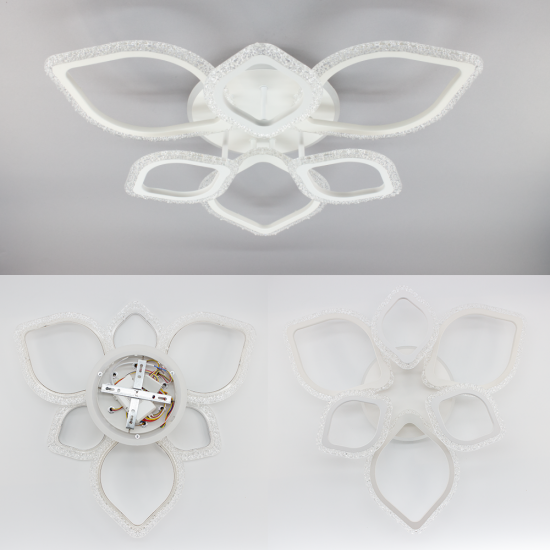 Керована світлодіодна СМАРТ люстра AZALIA ICE RGB 100W 7R 680x110мм Білий Лід  фото № 4