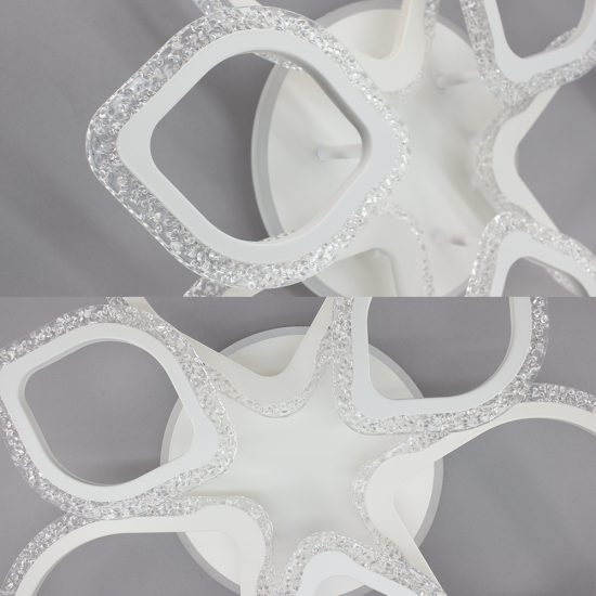 Керована світлодіодна СМАРТ люстра AZALIA ICE RGB 100W 7R 680x110мм Білий Лід  фото № 6