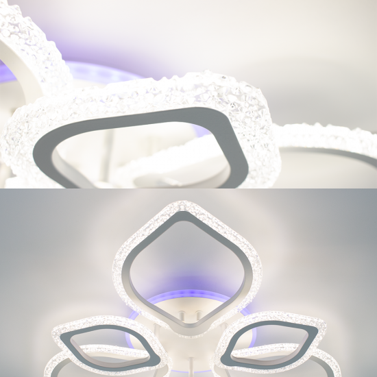 Керована світлодіодна СМАРТ люстра AZALIA ICE RGB 100W 7R 680x110мм Білий Лід  фото № 8