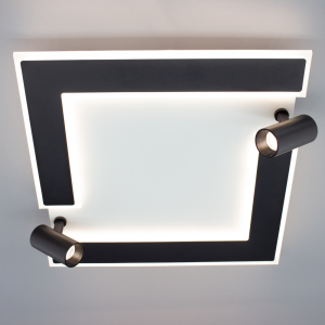 Люстра світлодіодна ESLLSE з пультом CONSUL 80W S 480×480×125мм Чорно-біла